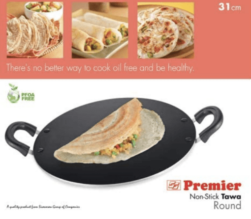 PREMIER Aluminium Non Stick Round Tawa , 31cm - Image 2